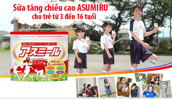 Sữa Asumir tăng chiều cao cho trẻ 3-16 tuổi