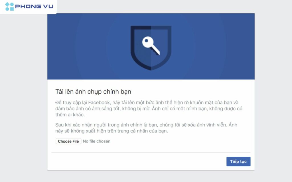 Làm theo hướng dẫn của Facebook để xác minh danh tính