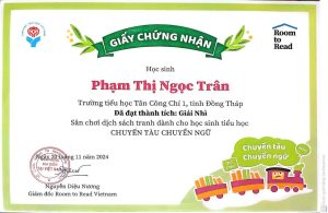 Hình ảnh các em học sinh đạt giải